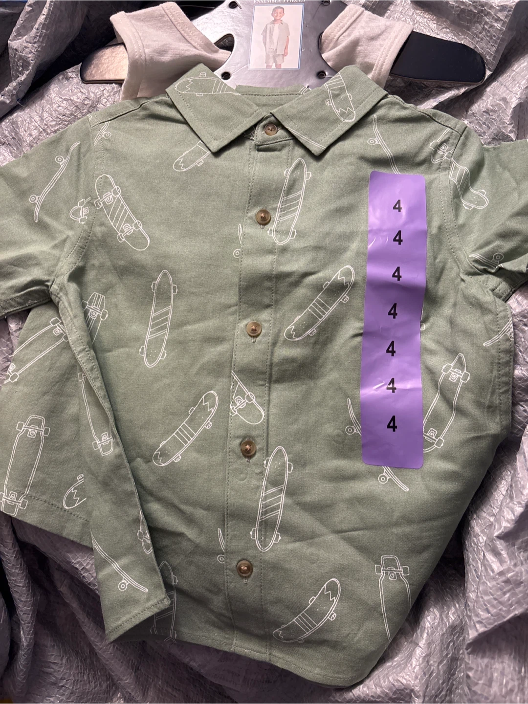 Andy & Evan 3-Piece Skateboard Print Shirt & Shorts Set - Size 4