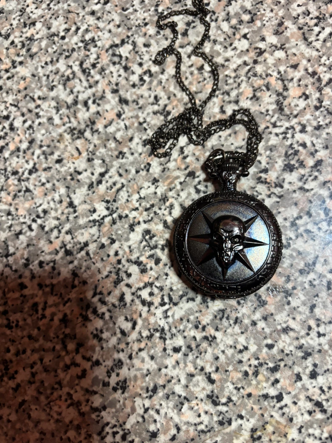 Gothic Skull Pocket Watch with Chain - photo 2