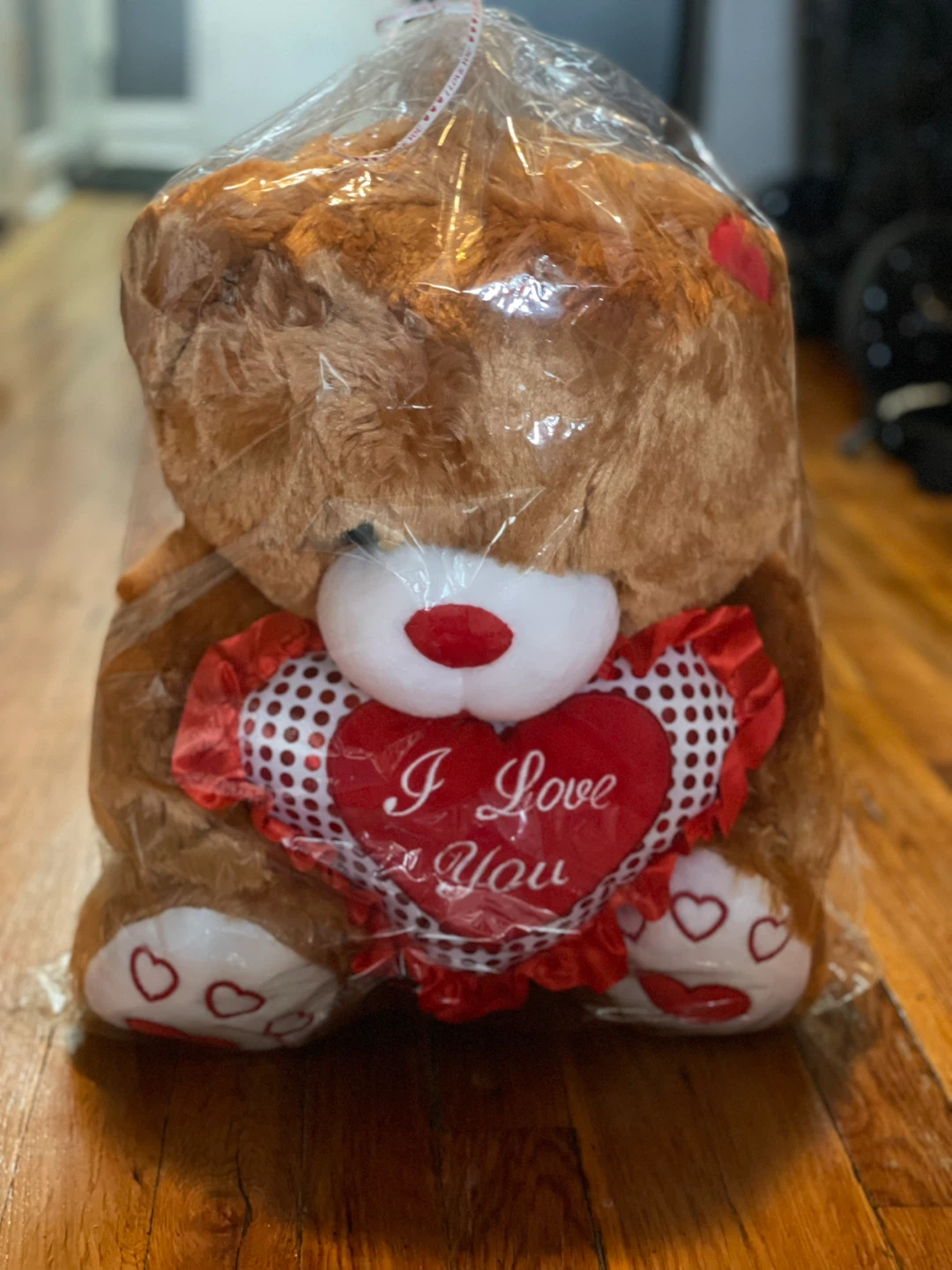 Large Plush Teddy Bear "I Love You" Heart