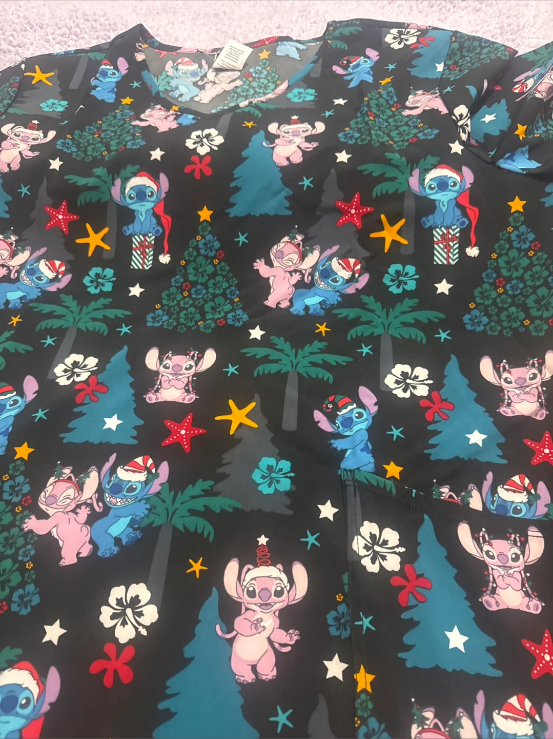 Lilo & Stitch Christmas Scrub Top - photo 3