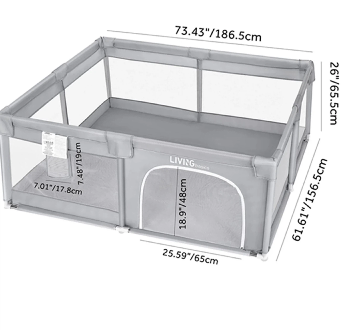 LIVING basics Playpen - Large Grey