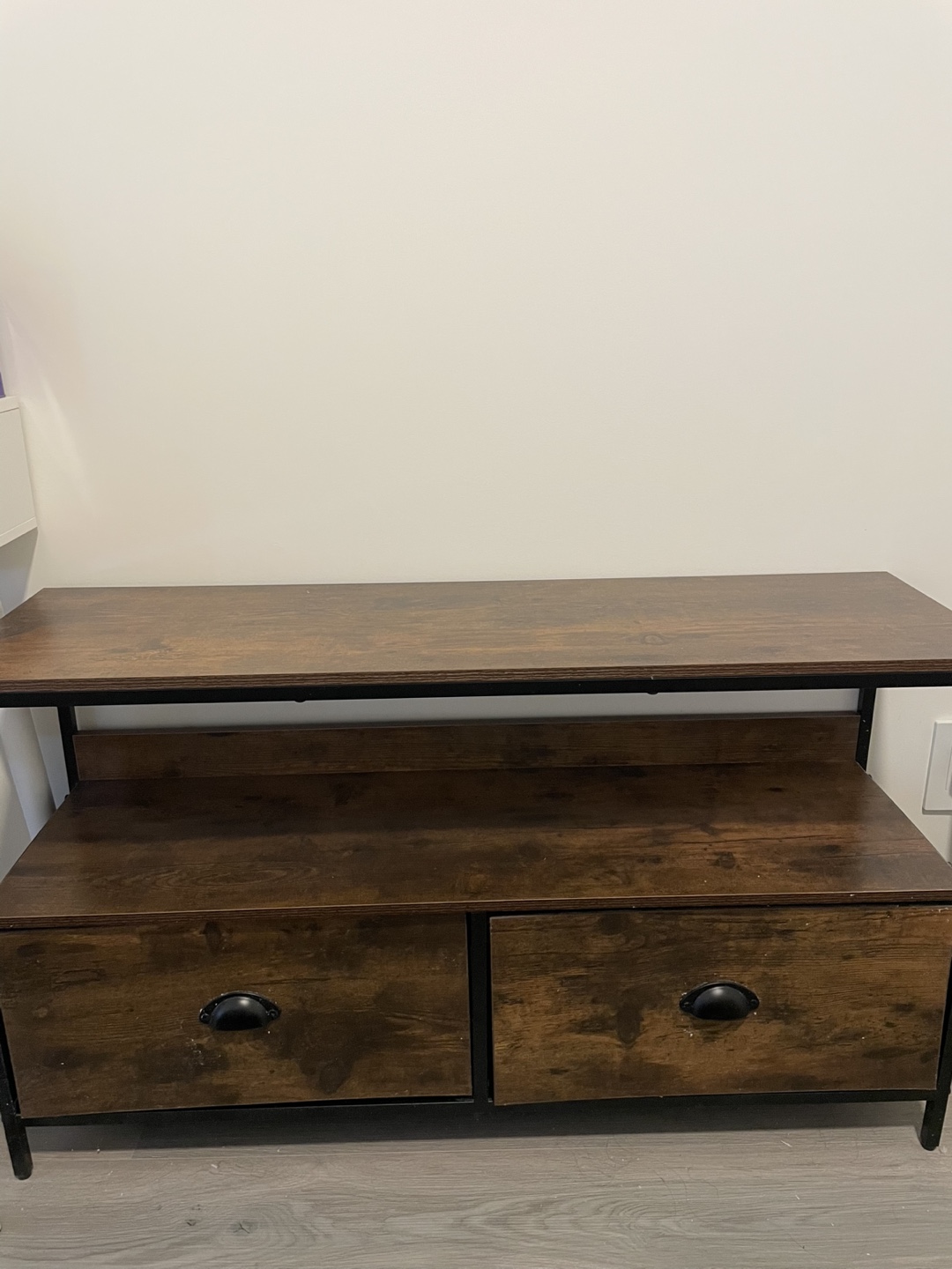 Wood TV Stand with 2 Drawers