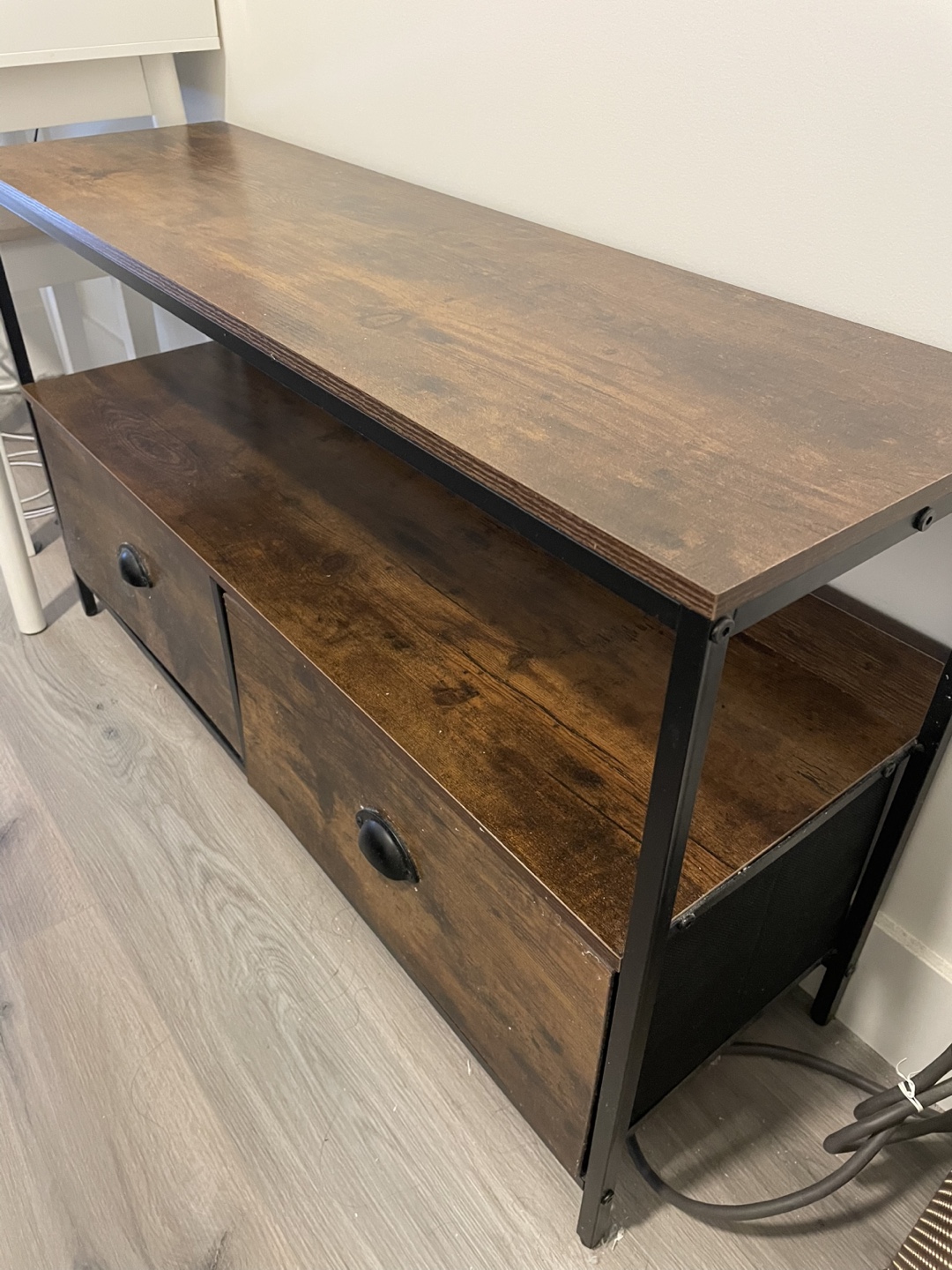 Wood TV Stand with 2 Drawers - photo 2