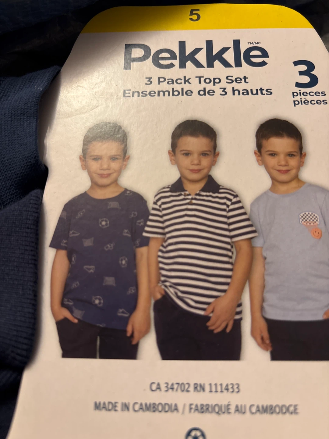 Pekkle 3 Pack Top Set Boys Size 5 - photo 2