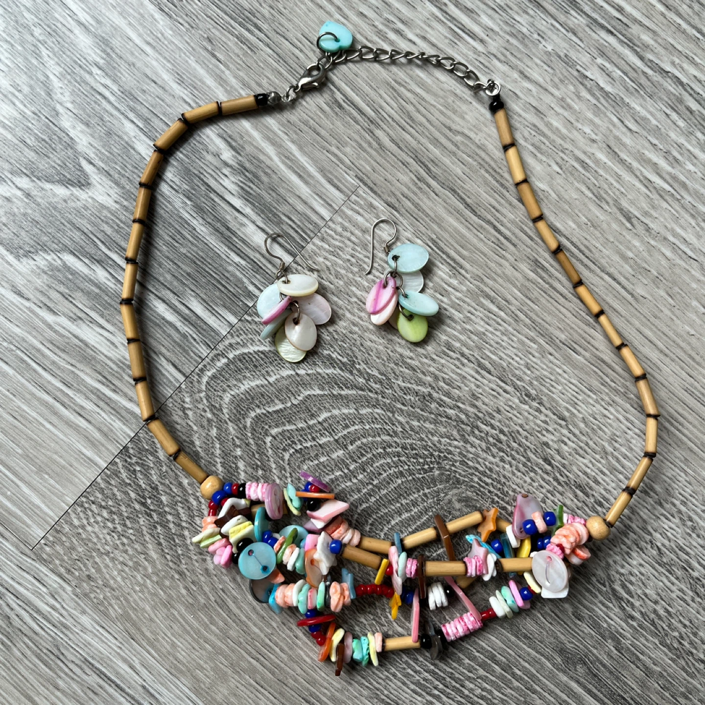 Colourful Beaded Necklace & Earrings Set