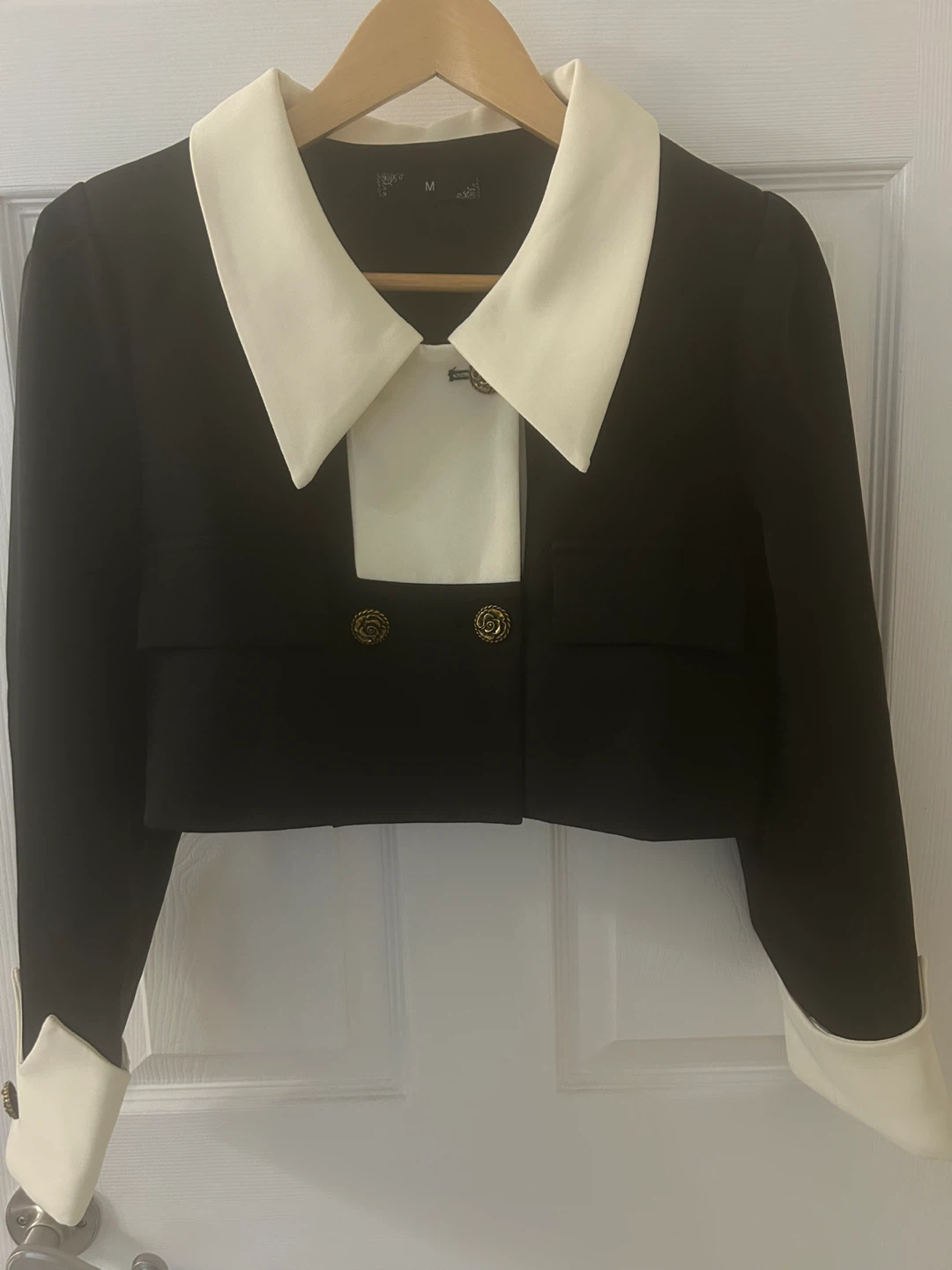 NEW Black and White Cropped Jacket - Size M