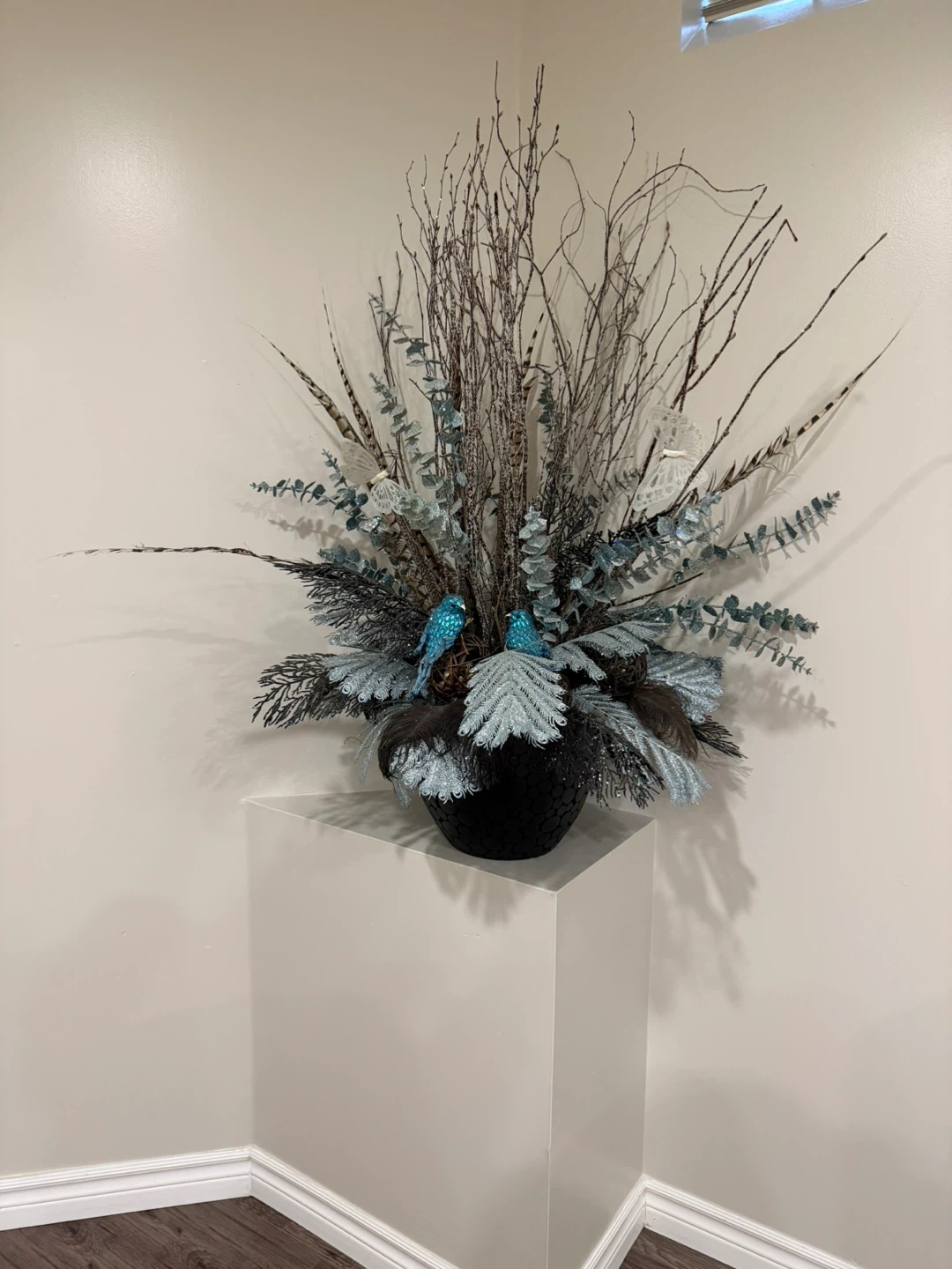 Decorative Winter Bird Floral Arrangement