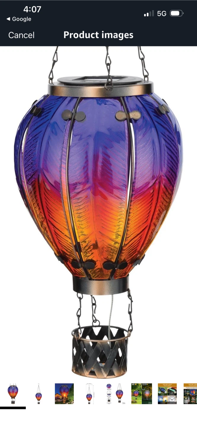 New Regal Art & Gift Hot Air Balloon Solar Lantern