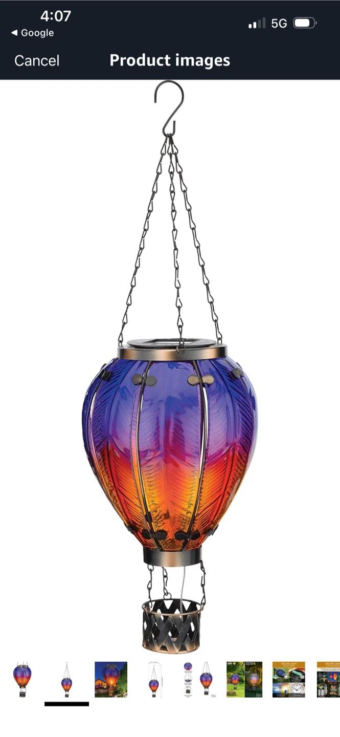 New Regal Art & Gift Hot Air Balloon Solar Lantern - photo 3