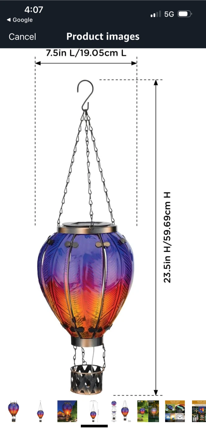 New Regal Art & Gift Hot Air Balloon Solar Lantern - photo 4