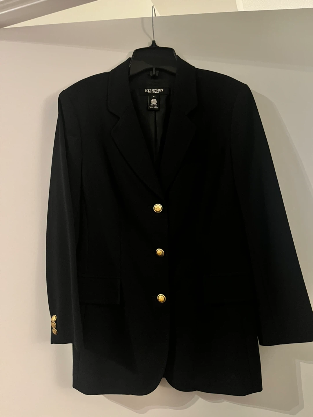 Holt Renfrew Collection Black Wool Blazer - Size 4 🏆