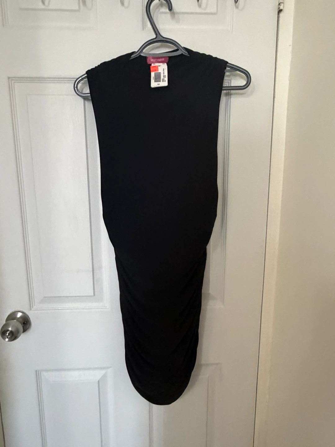 Black Ruched Midi Dress