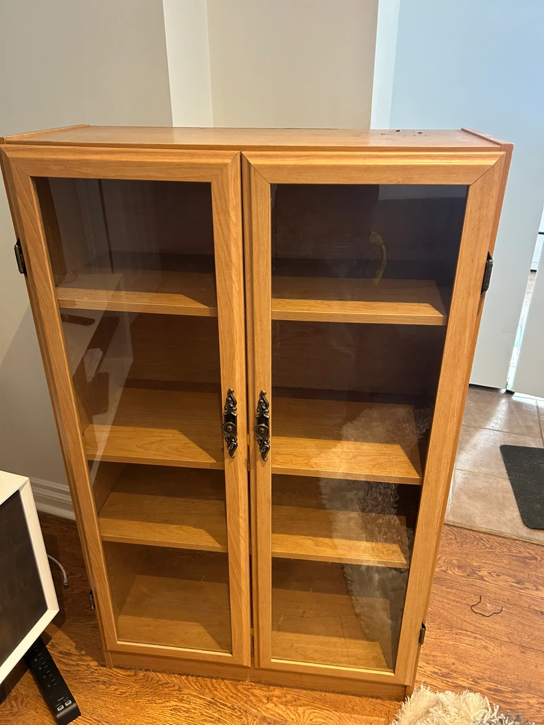 Wooden Display Cabinet with Glass Doors