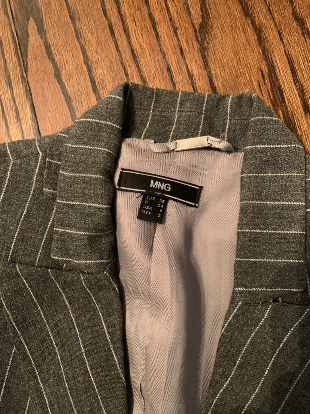 MNG Grey Pinstripe Suit Jacket and Pants