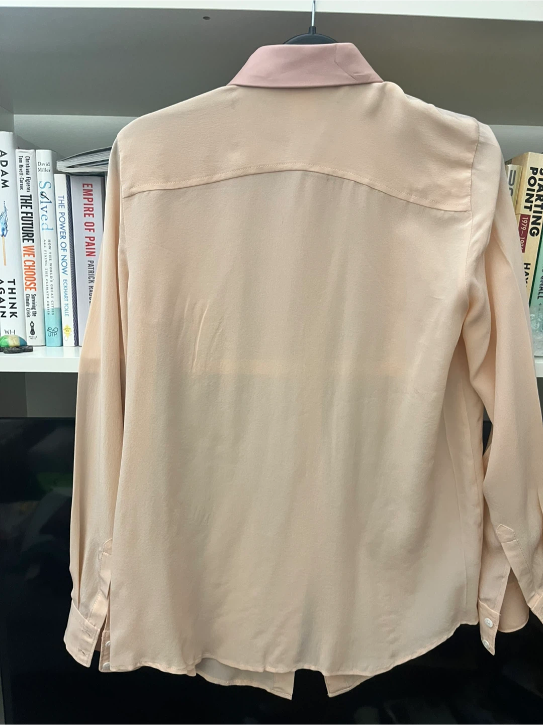 Club Monaco Silk Blouse with Leather Collar - XS/TP 🏆 - photo 2