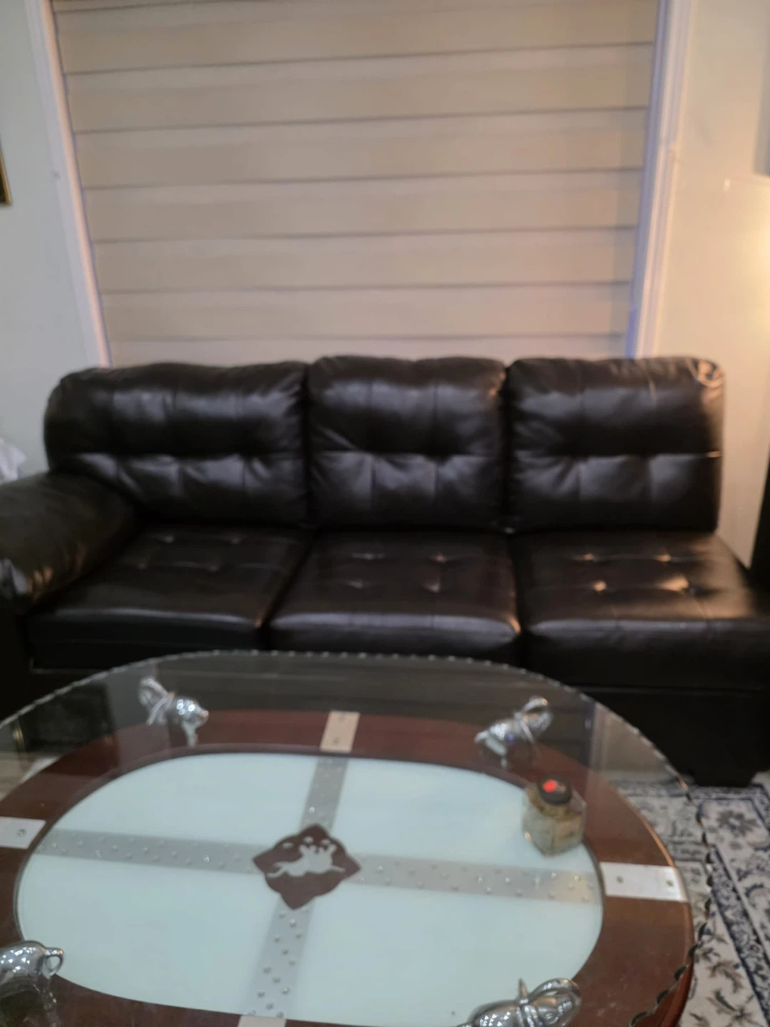 Dark Brown Faux Leather 3-Seater Sofa - photo 2