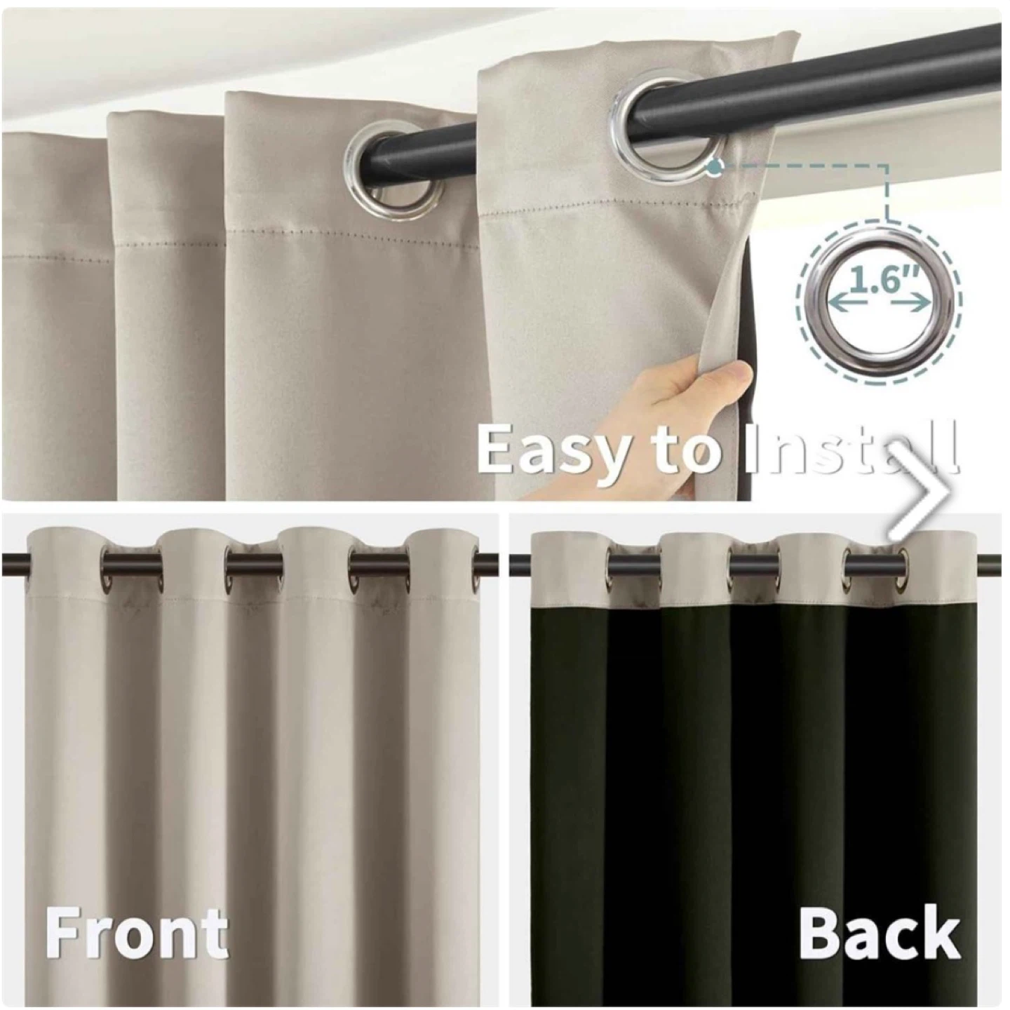 2-panel Thermal Insulated 100% Blackout Curtain Panel🏆 - photo 2