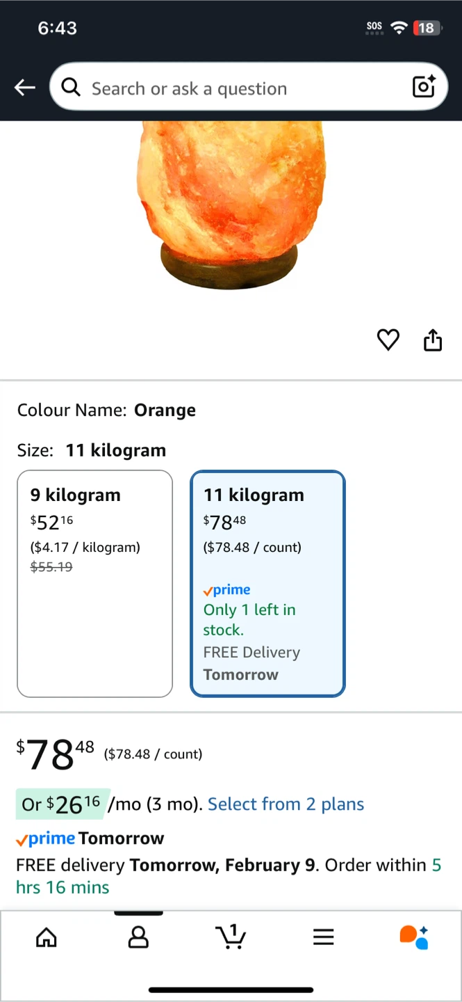 2 Ecoideas Himalayan Salt Lamps - Orange, 11 kg - photo 2