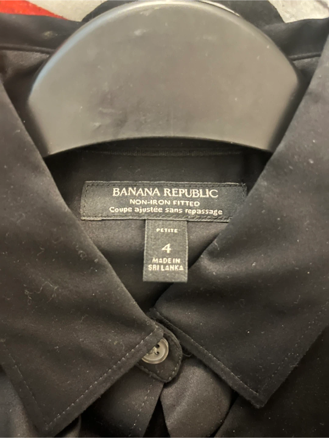 Banana Republic Non-Iron Fitted Petite Black Shirt Size 4 - photo 3