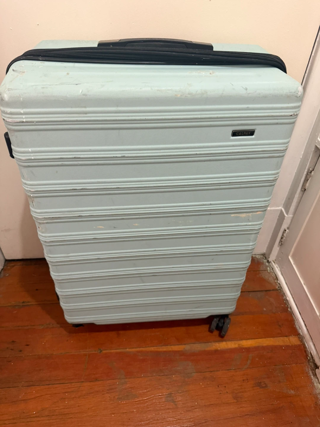 Light Blue Hardside Spinner Suitcase Large Check In