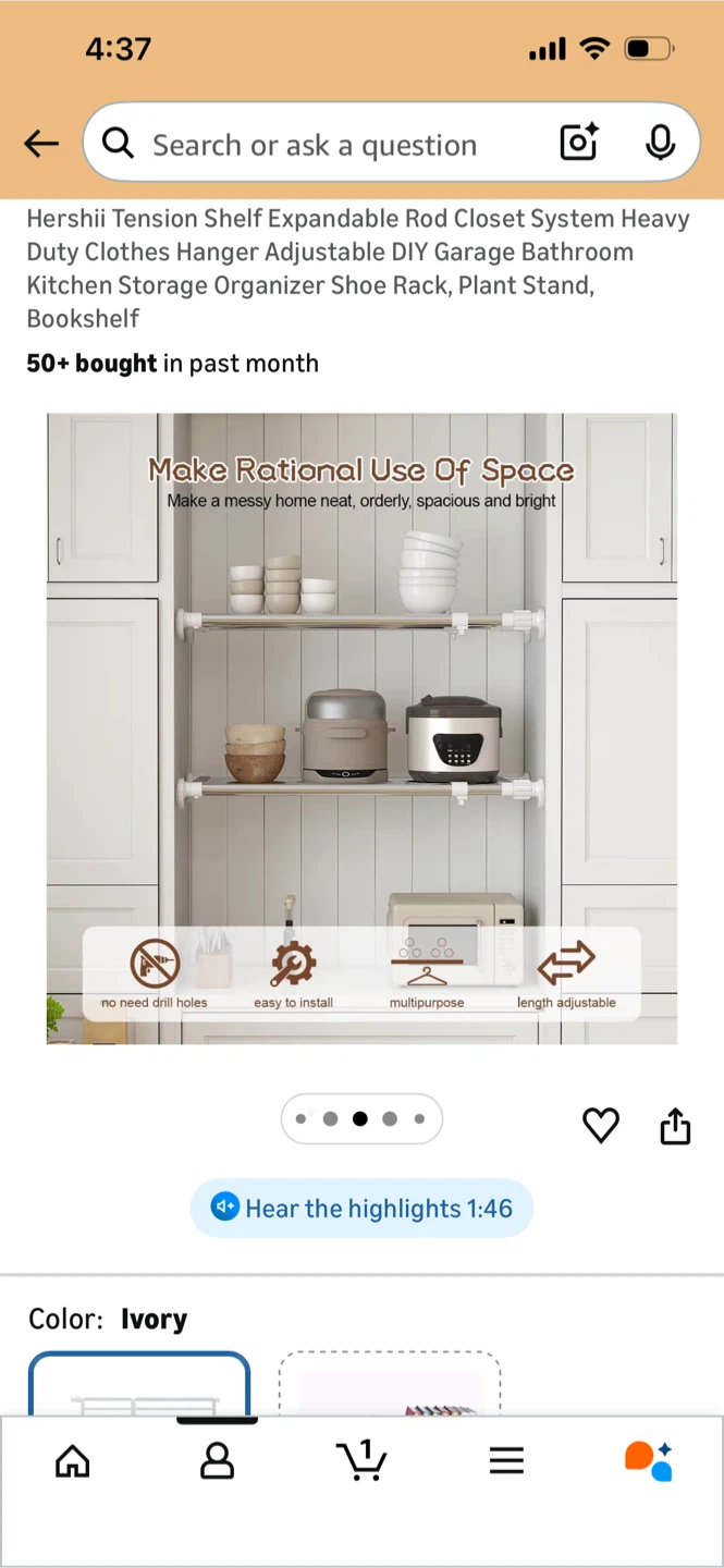 Tension Shelf Expandable Rod Storage Organizer - photo 4
