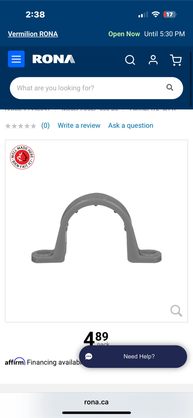 Carlon 1/2" PVC Conduit Clamp - 5 Pack 🏆 - photo 3