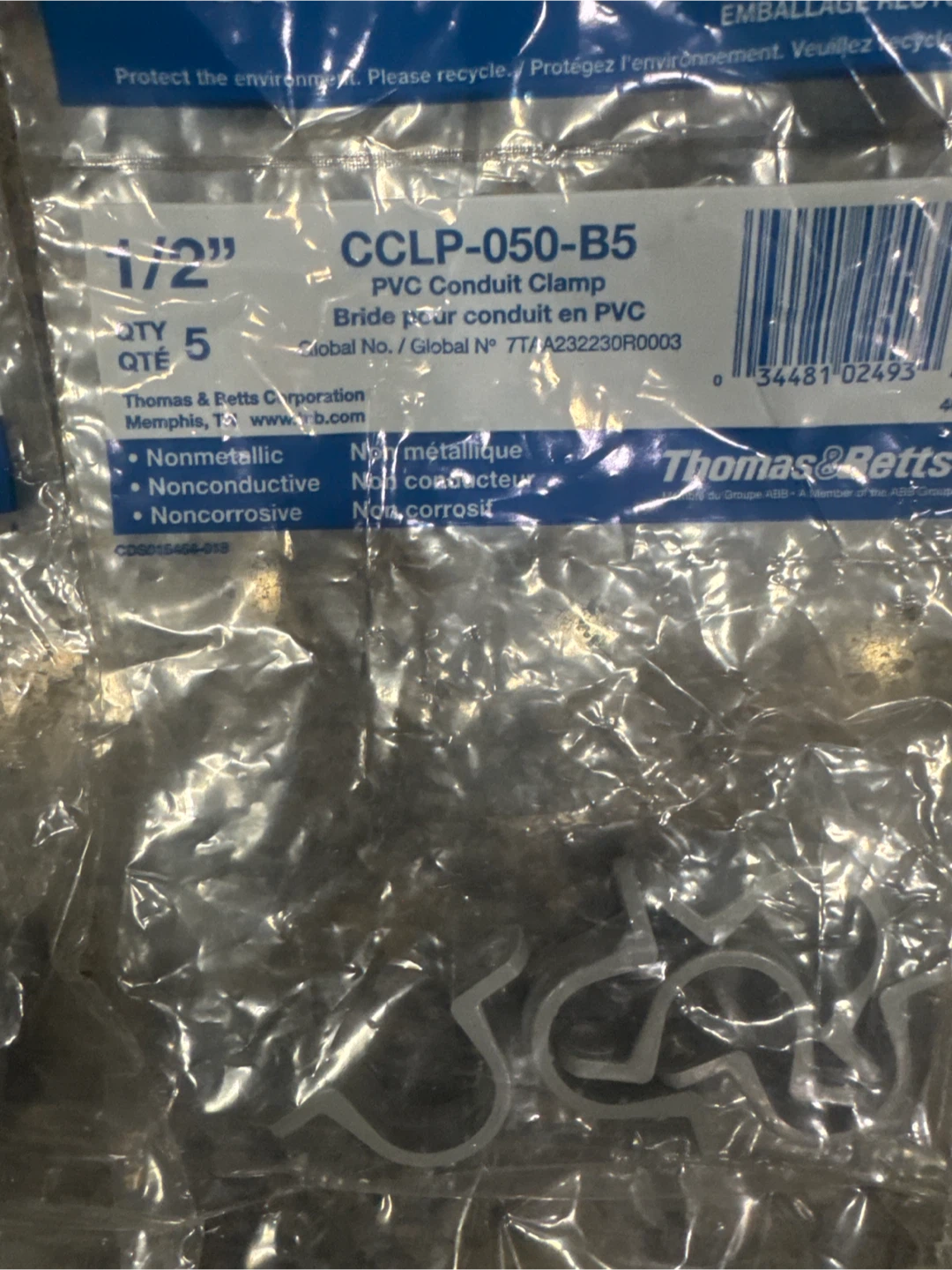 Carlon 1/2" PVC Conduit Clamp - 5 Pack 🏆 - photo 2