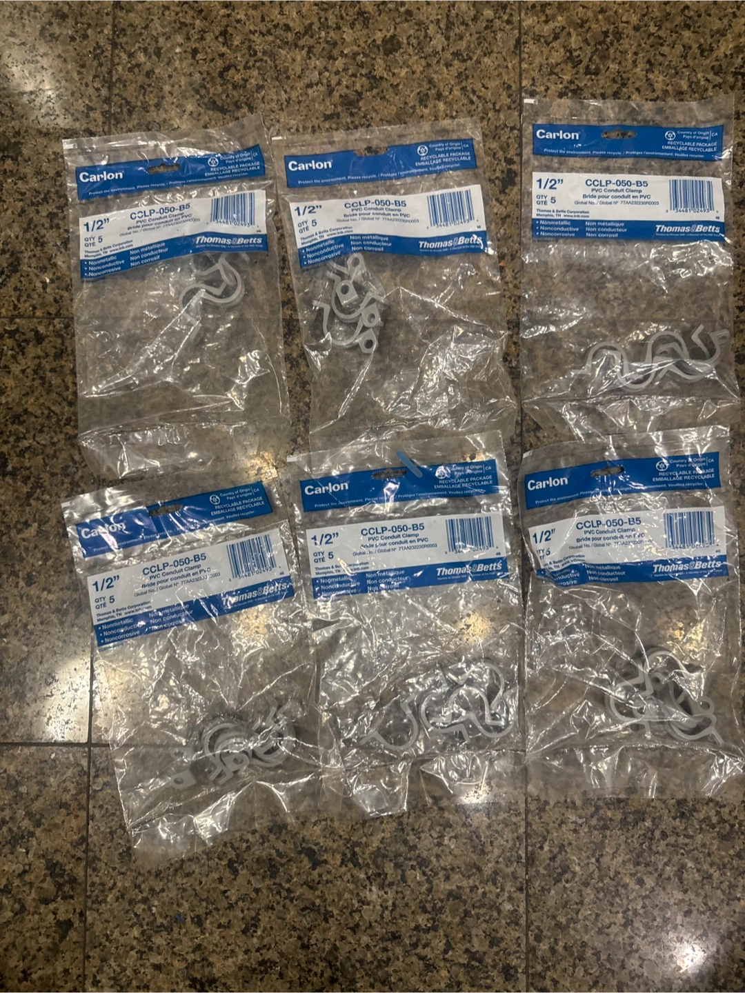 Carlon 1/2" PVC Conduit Clamp - 5 Pack 🏆