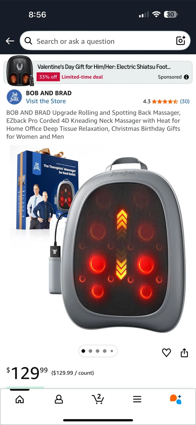 Bob and Brad EZBack Pro Corded 4D  Massager-brand New! - photo 3