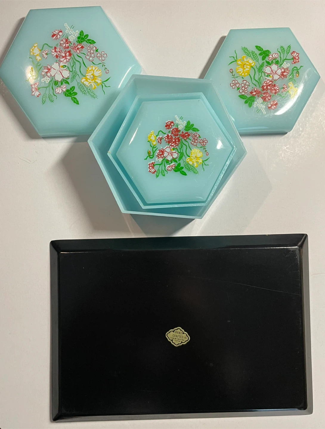 Otagiri Hand Crafted Mini Tray & Vintage Floral Decor Boxes - photo 4