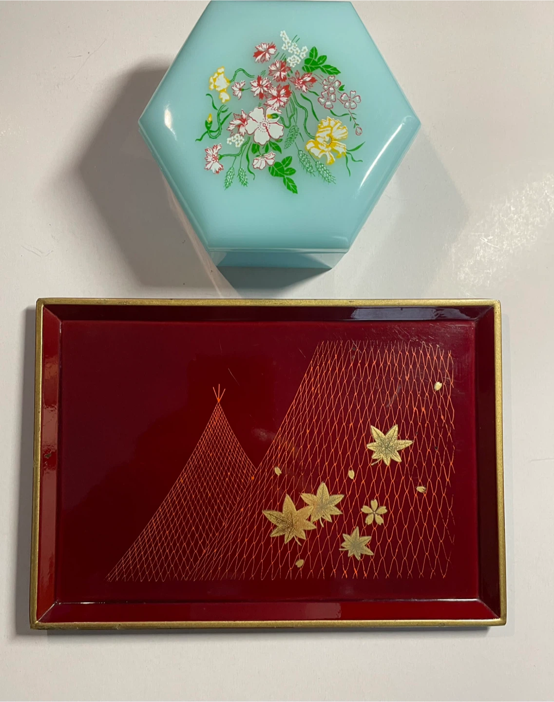 Otagiri Hand Crafted Mini Tray & Vintage Floral Decor Boxes - photo 5