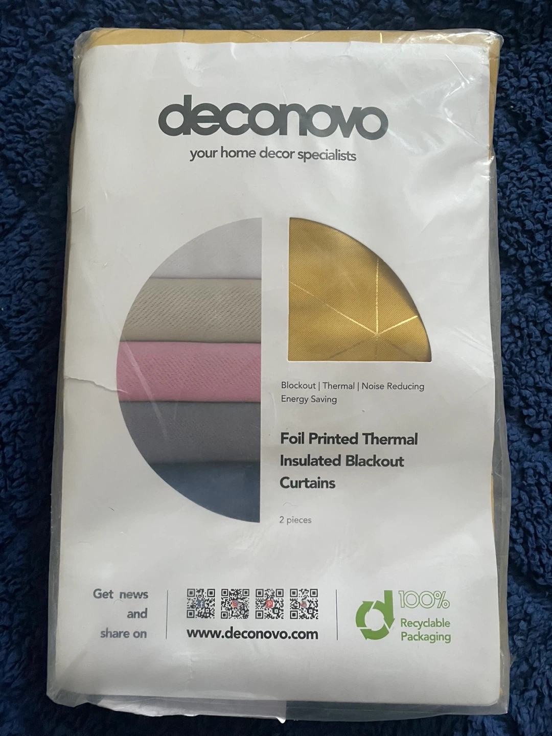 Gold Foil Printed Thermal Insulated Blackout Curtains 2 Panels🏆 - photo 2