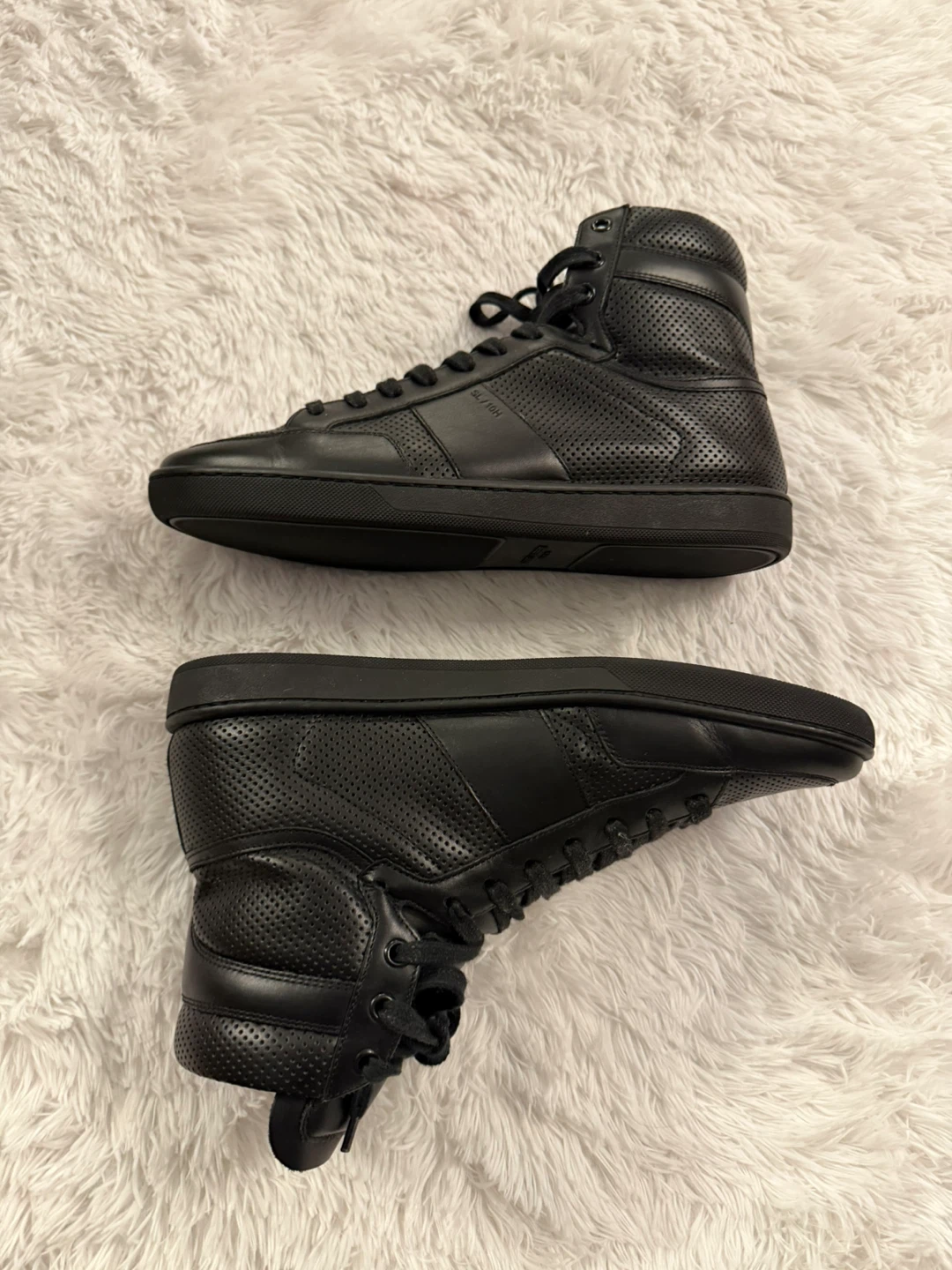 Saint Laurent Paris Black Leather High-Top Sneakers - photo 3