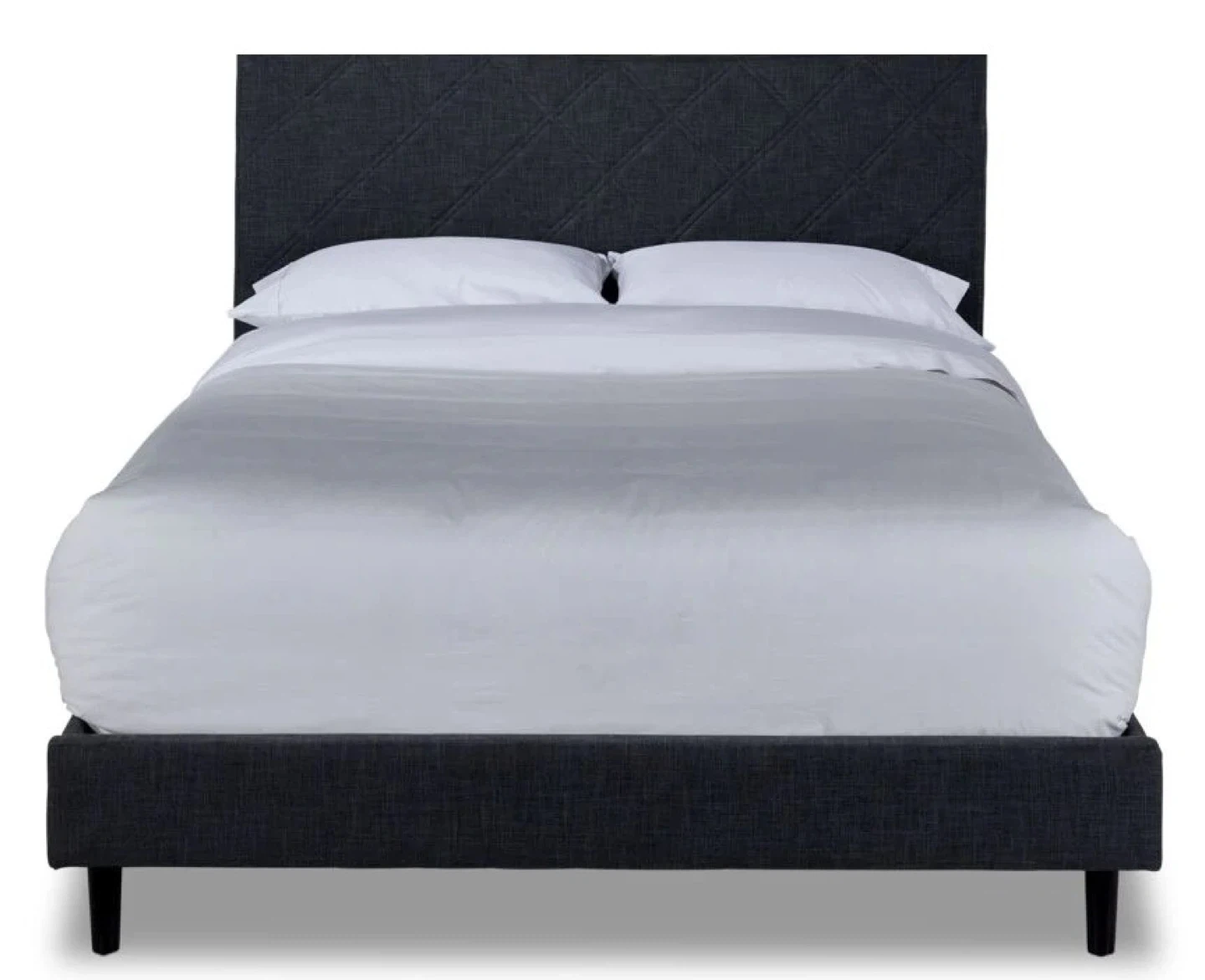 Dark Grey Upholstered Diamond Tufted Bed Frame - photo 4