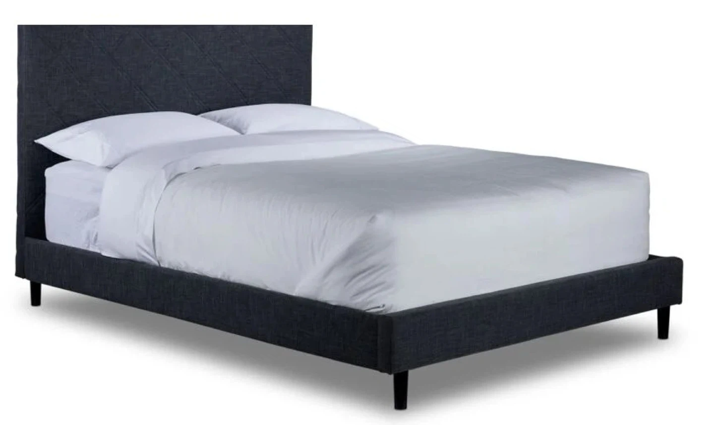 Dark Grey Upholstered Diamond Tufted Bed Frame - photo 3