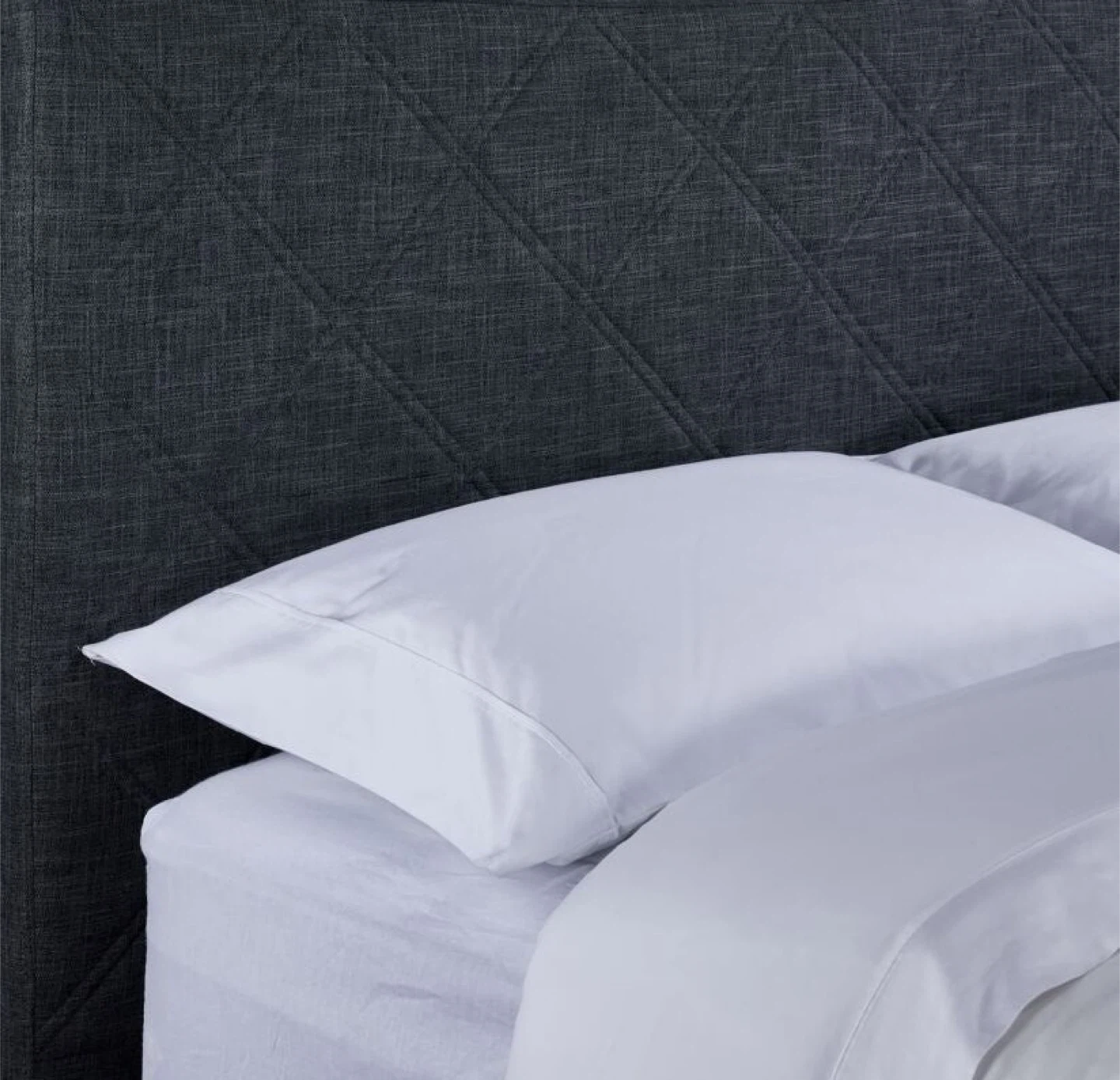 Dark Grey Upholstered Diamond Tufted Bed Frame - photo 2