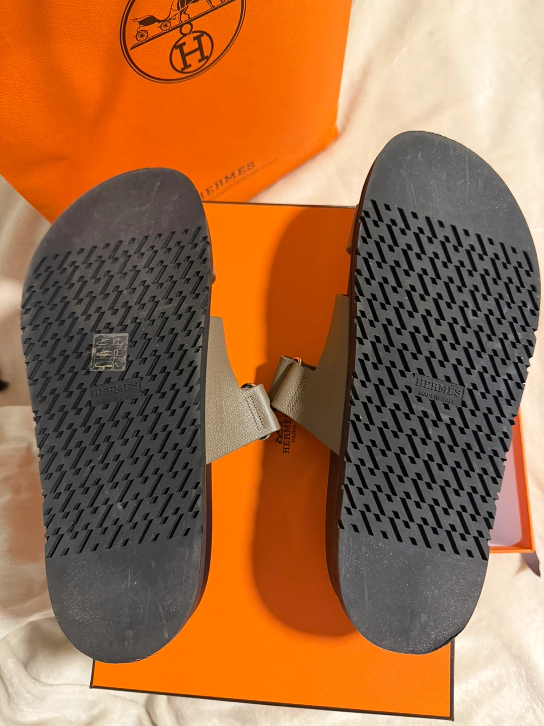 Hermès Chypre Sandal Slides Etoupe Leather Size EU 39 - photo 3