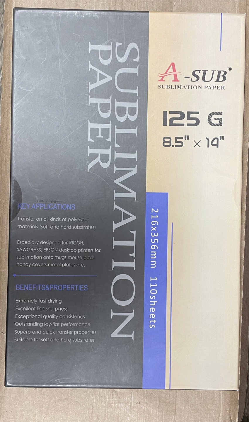 A-SUB Sublimation Paper 8.5x14 Inches 110 Sheets - photo 3