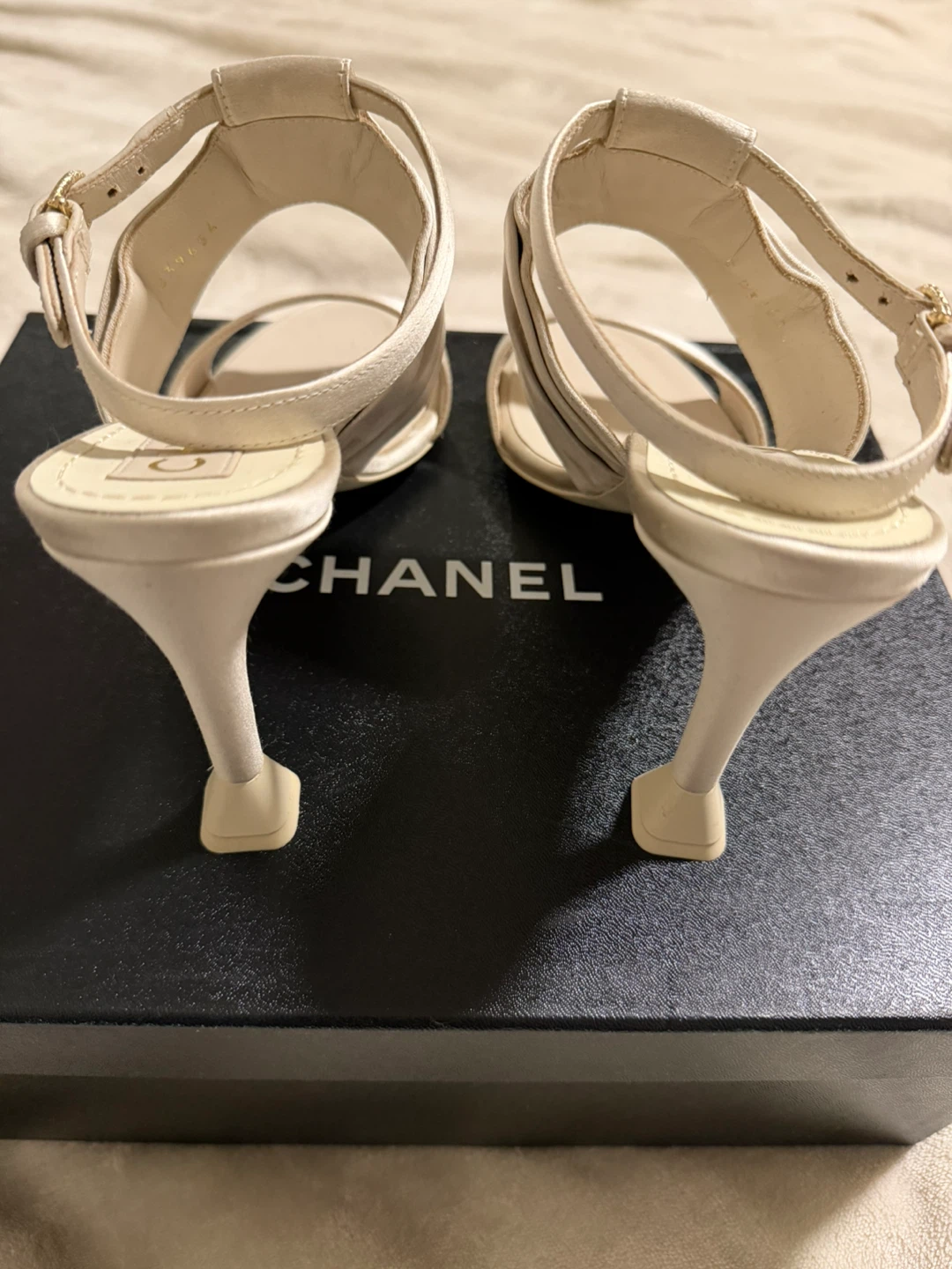 Chanel Satin Ankle Strap Heels - photo 5