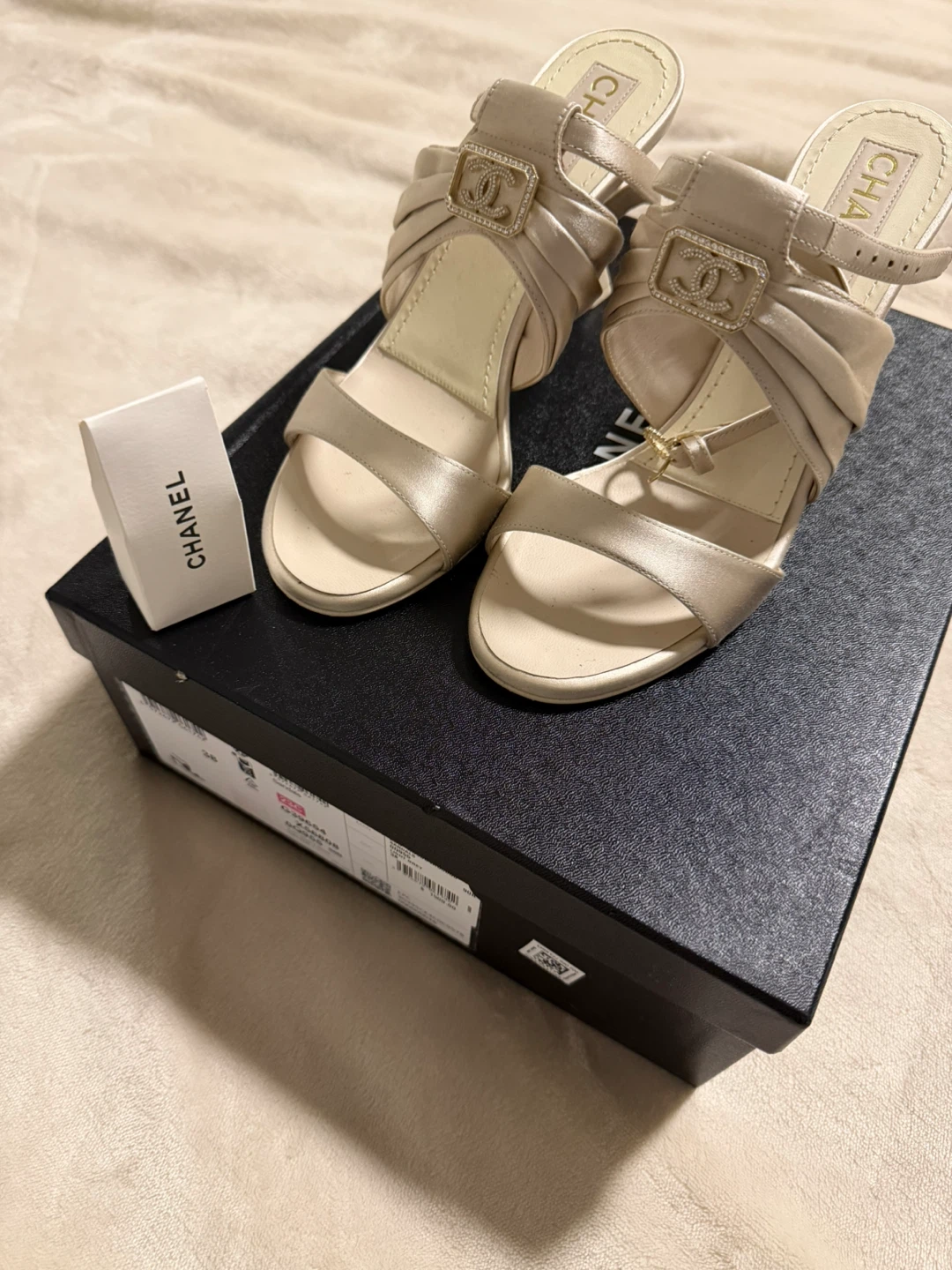 Chanel Satin Ankle Strap Heels - photo 3