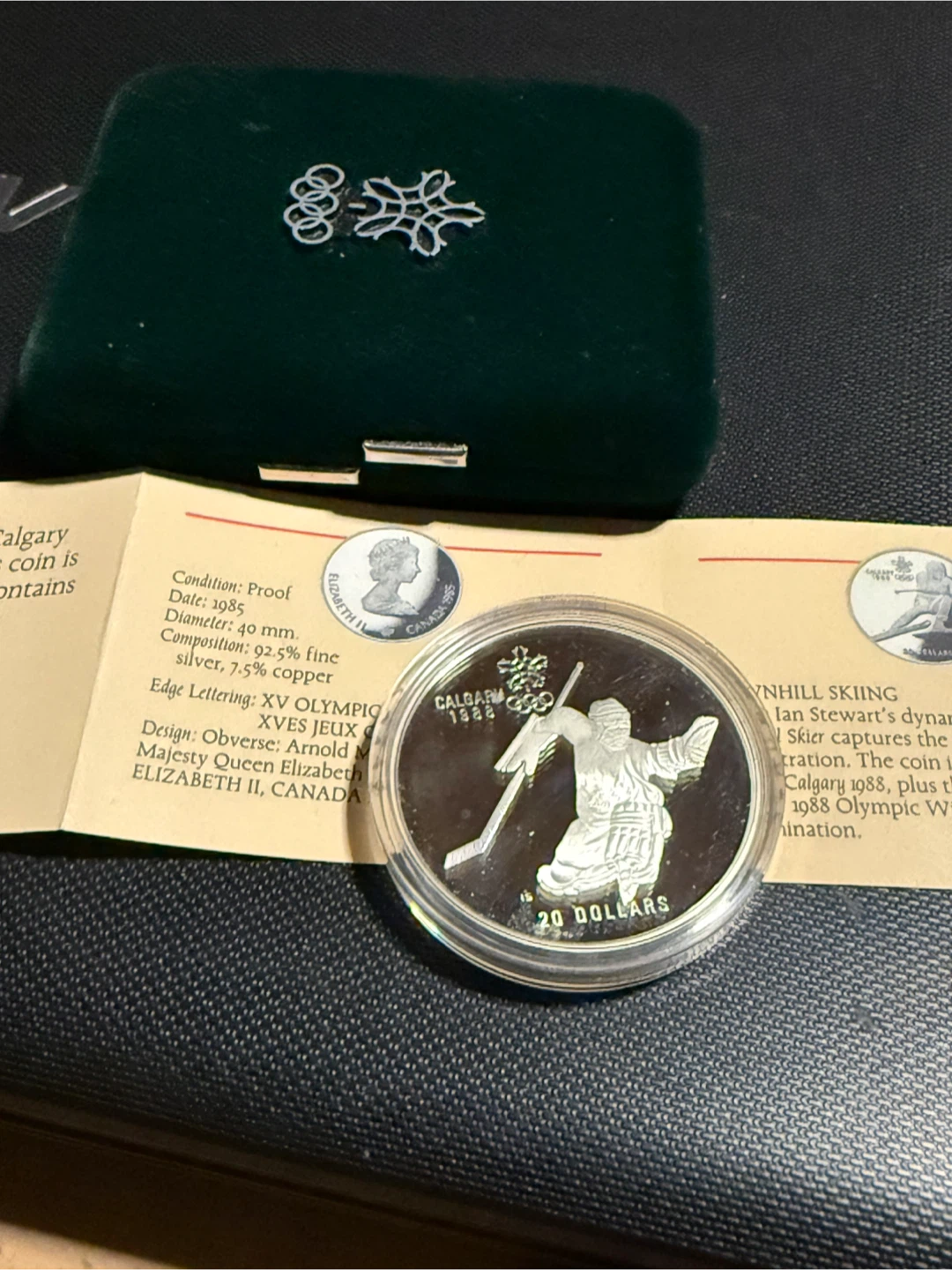 1988 Calgary Olympics 20 Dollar Silver Coin - Hockey - photo 2