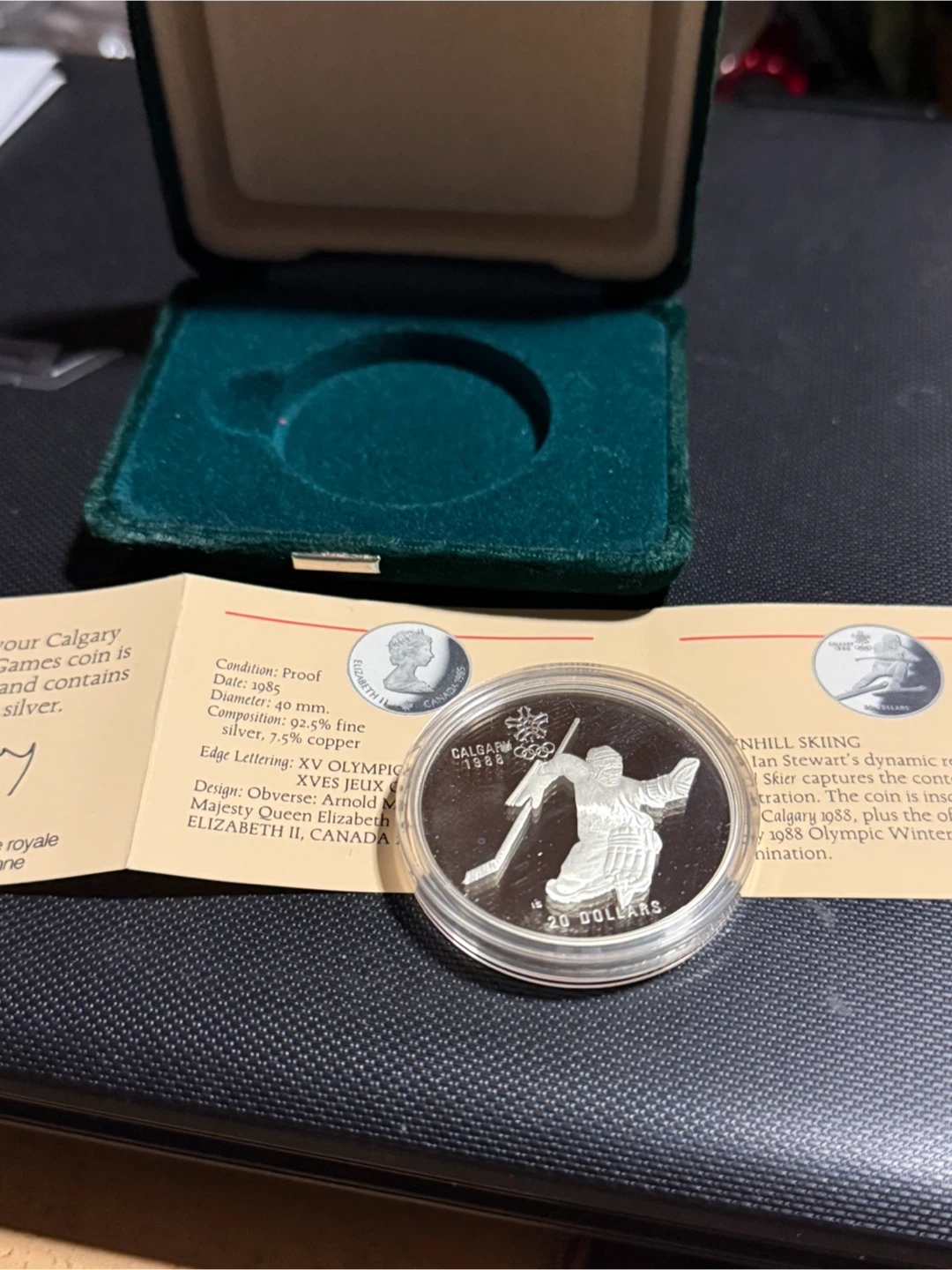 1988 Calgary Olympics 20 Dollar Silver Coin - Hockey - photo 3