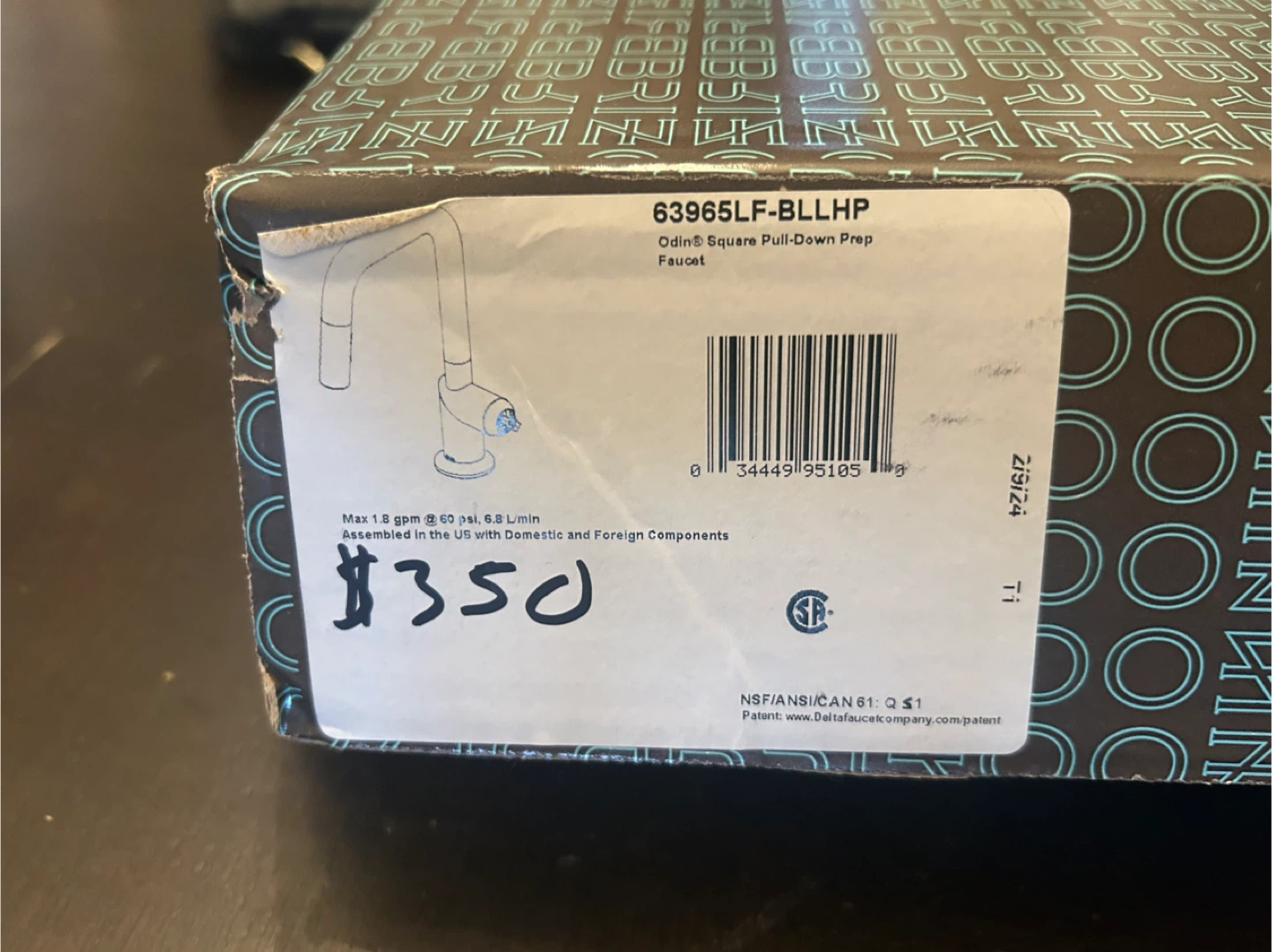 Brizo Odin Square Pull-Down Prep Faucet