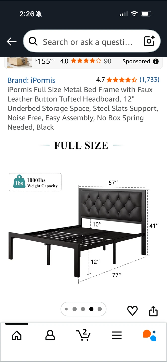 Full size metal bed frame brand new - photo 2