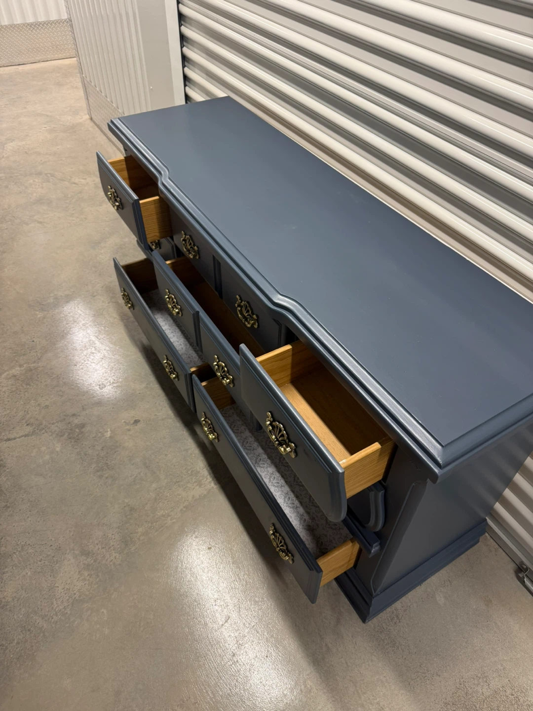 🚨Free Delivery NJ/NY Navy Blue Solid Wood Dresser - 8 Drawers - photo 3