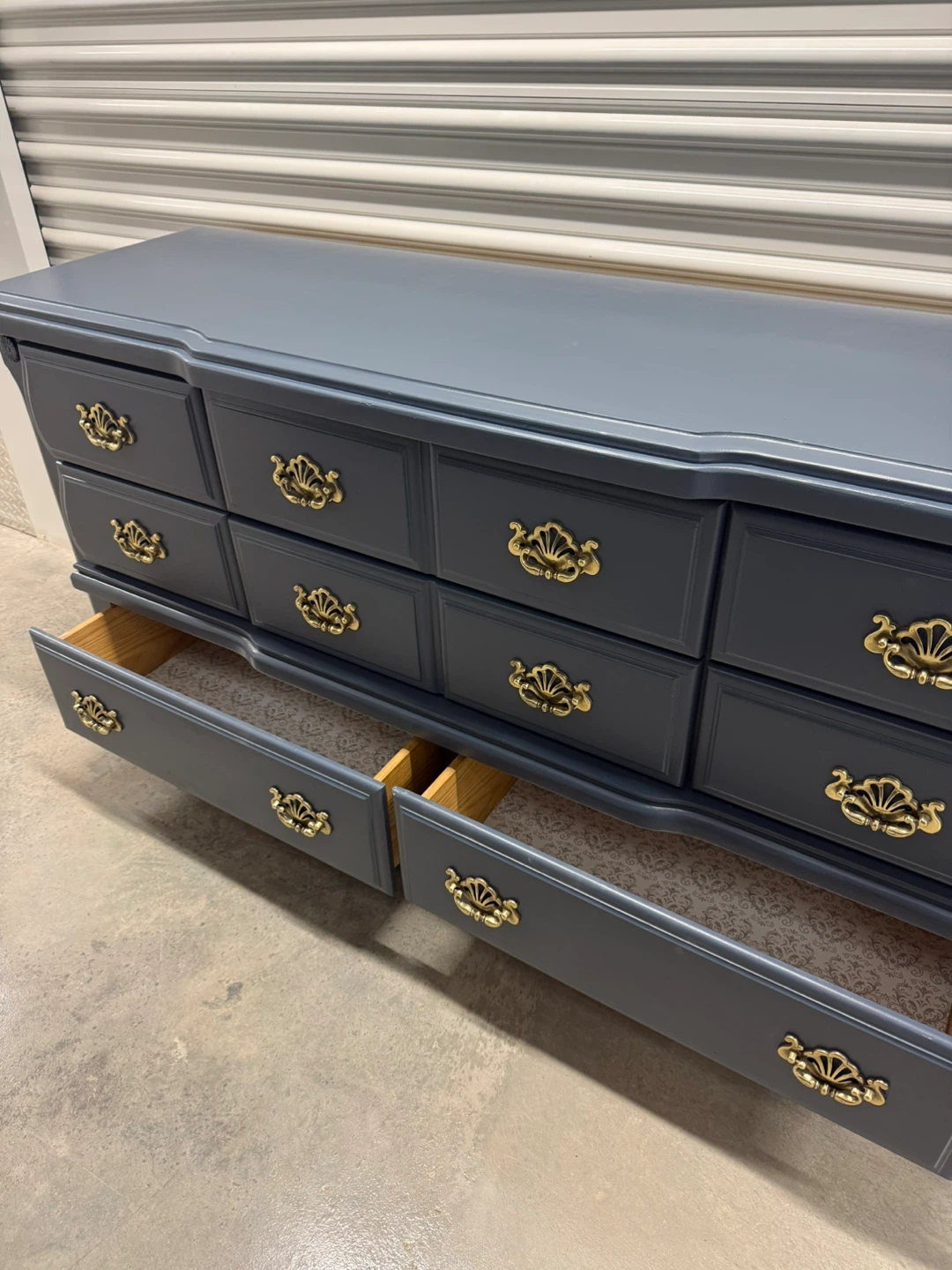 🚨Free Delivery NJ/NY Navy Blue Solid Wood Dresser - 8 Drawers - photo 4