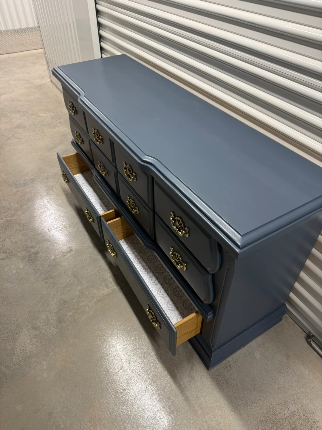 🚨Free Delivery NJ/NY Navy Blue Solid Wood Dresser - 8 Drawers - photo 5