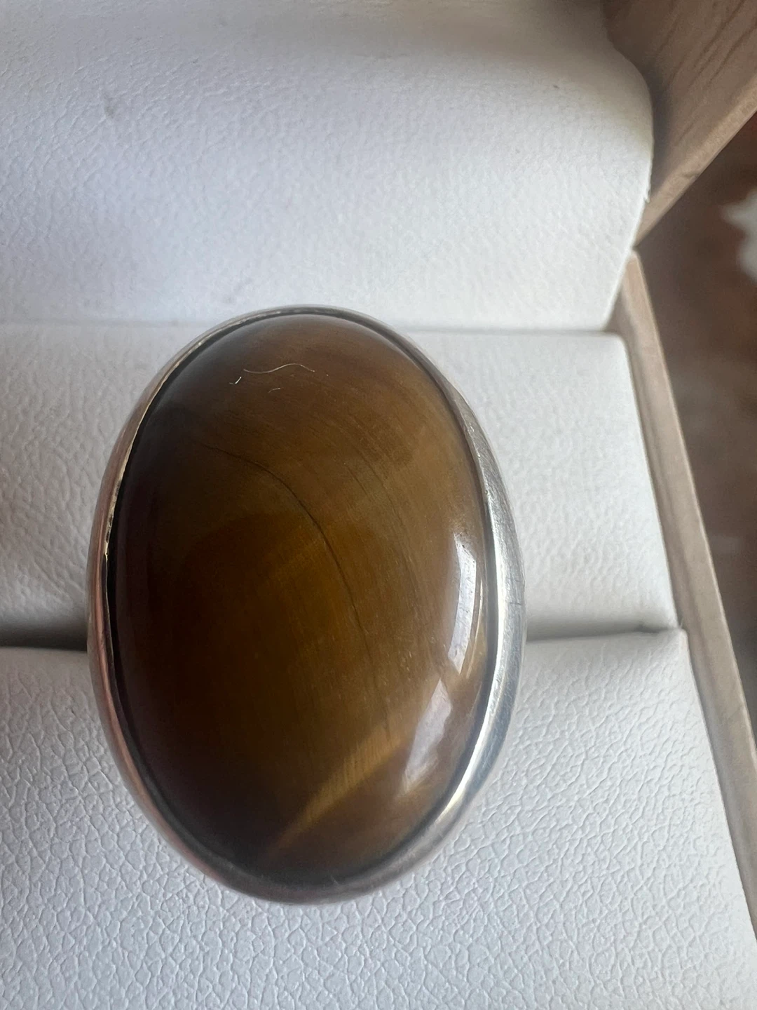 Tiger Eye Ring with 925 Silver Band - photo 3