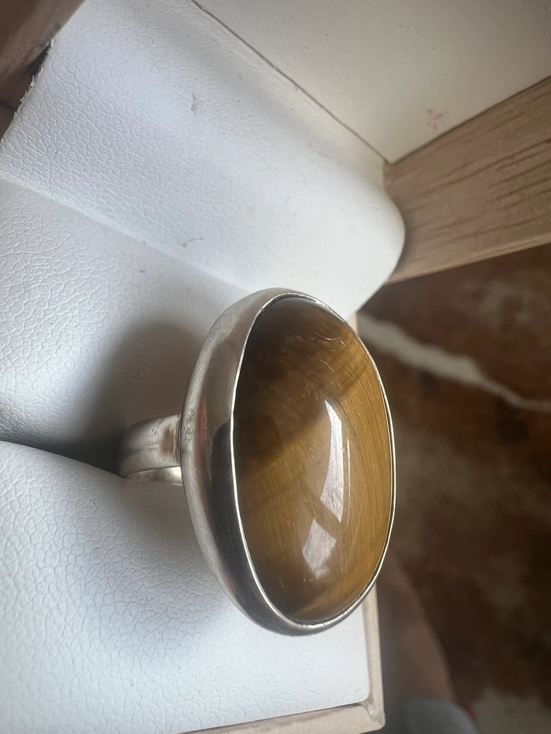 Tiger Eye Ring with 925 Silver Band - photo 2