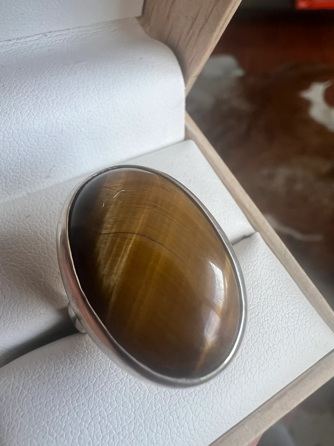 Tiger Eye Ring with 925 Silver Band - photo 4